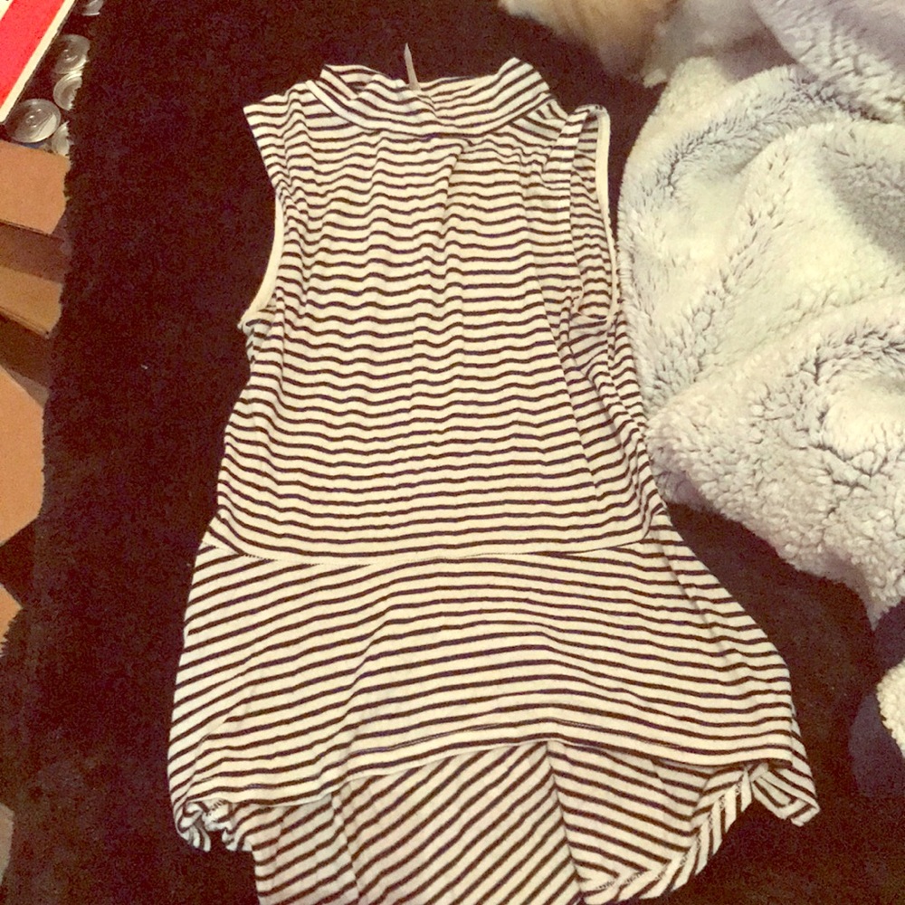 A black and white stripped shirt